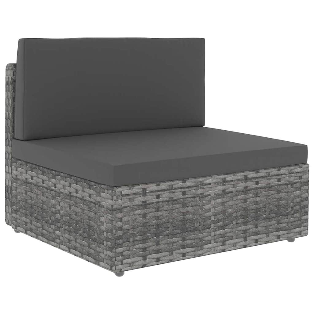 7 részes szürke polyrattan kerti ülőgarnitúra párnákkal 2