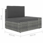 7 részes szürke polyrattan kerti ülőgarnitúra párnákkal 12