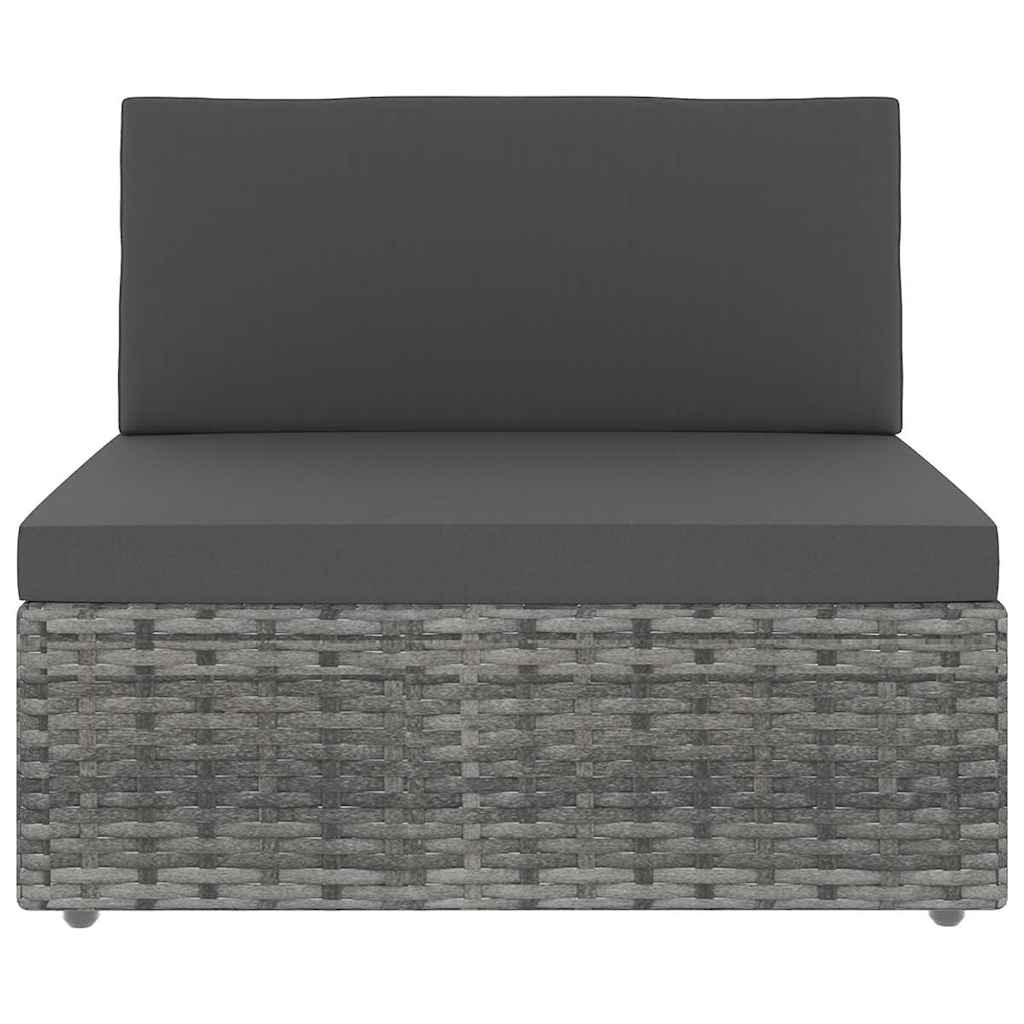 7 részes szürke polyrattan kerti ülőgarnitúra párnákkal 3