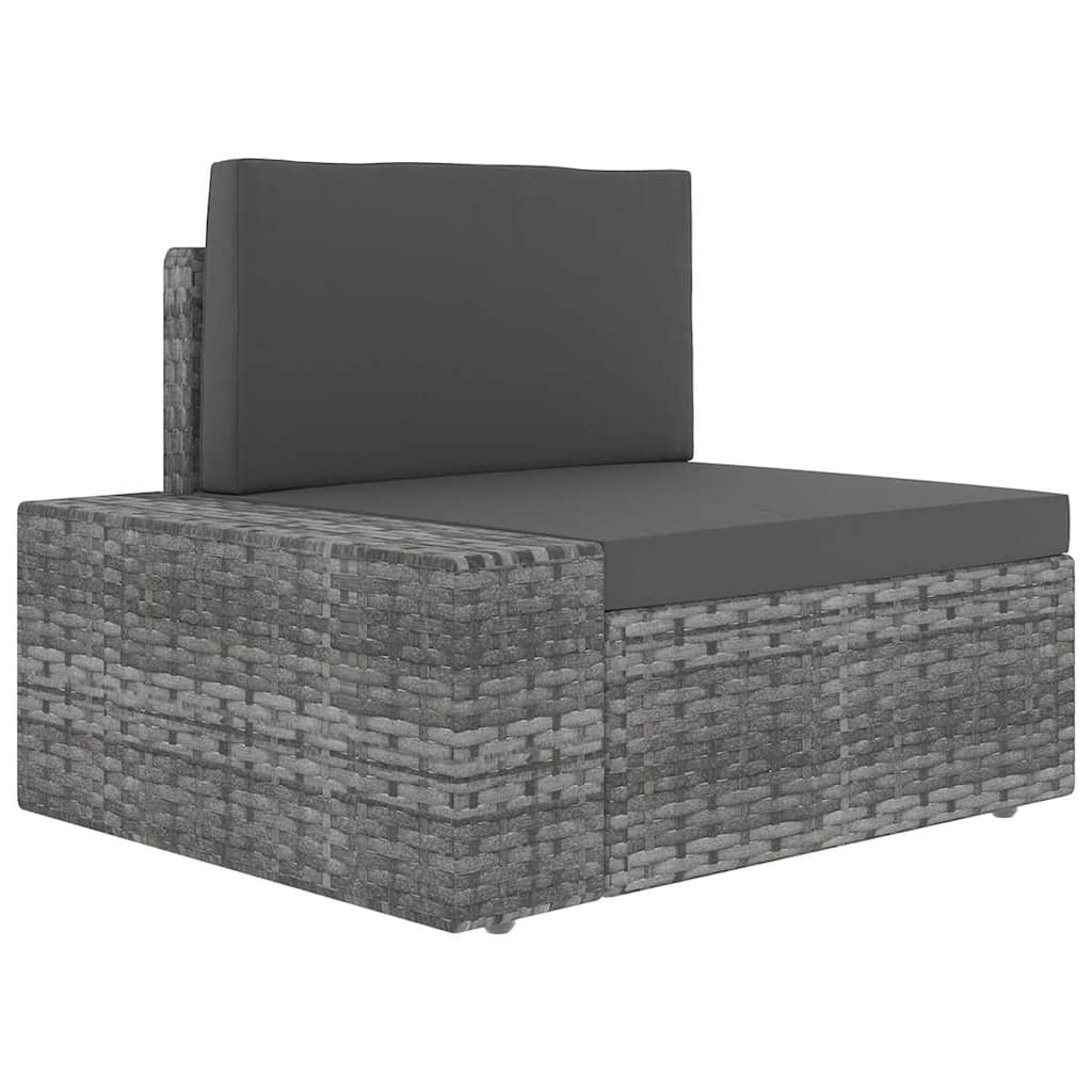 7 részes szürke polyrattan kerti ülőgarnitúra párnákkal 8