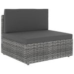 9 részes szürke polyrattan kerti ülőgarnitúra párnákkal 2