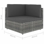 9 részes szürke polyrattan kerti ülőgarnitúra párnákkal 11