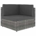9 részes szürke polyrattan kerti ülőgarnitúra párnákkal 4