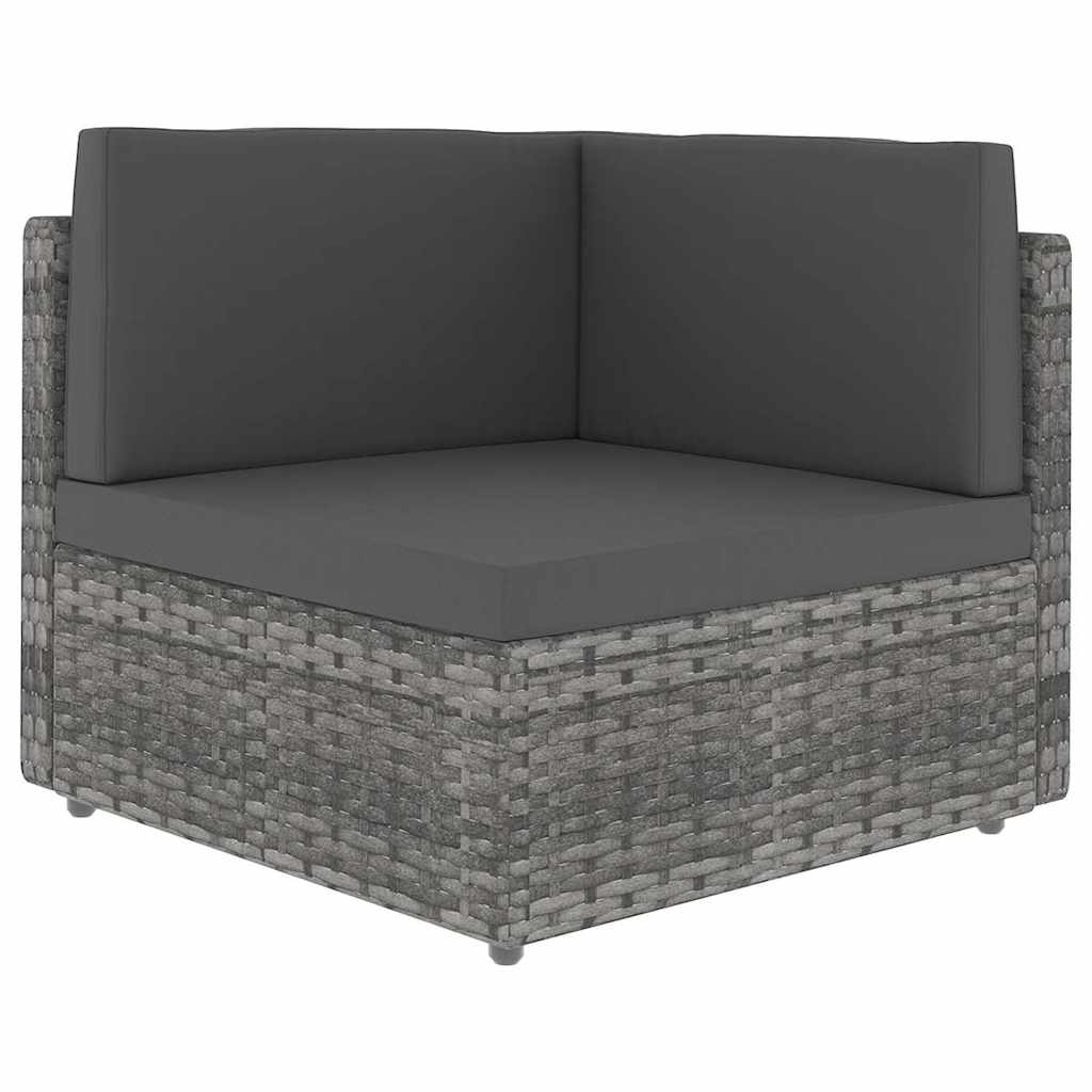 9 részes szürke polyrattan kerti ülőgarnitúra párnákkal 4