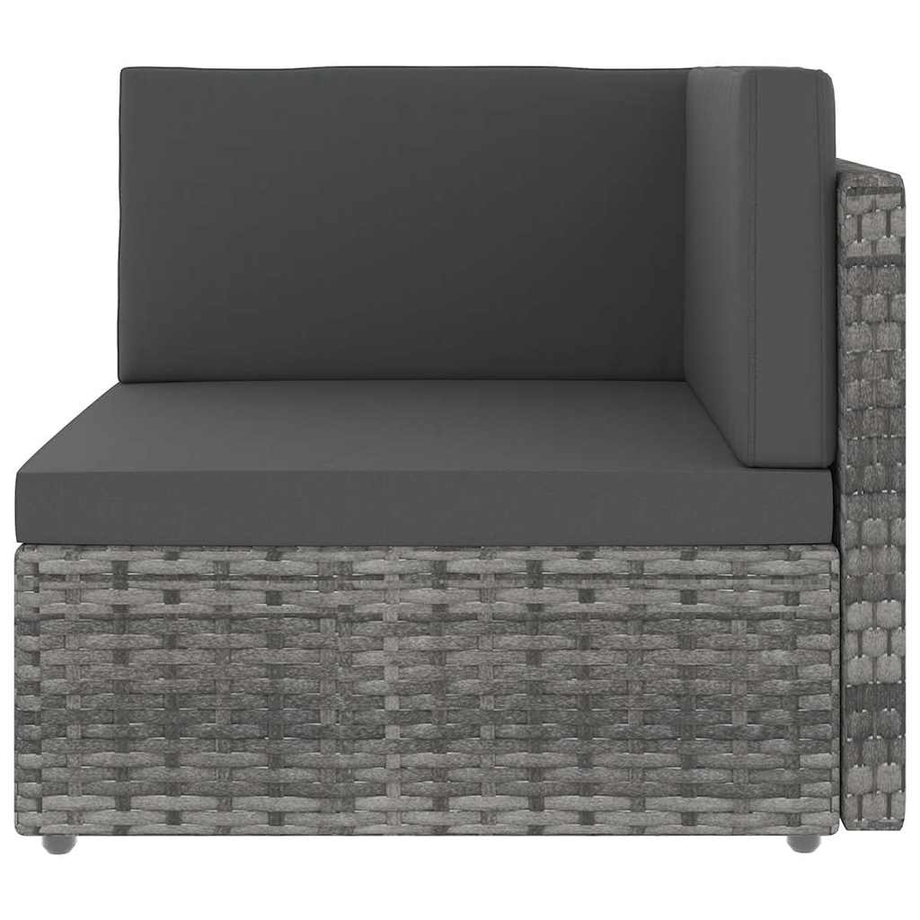 9 részes szürke polyrattan kerti ülőgarnitúra párnákkal 5