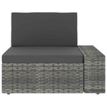 9 részes szürke polyrattan kerti ülőgarnitúra párnákkal 7