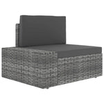 9 részes szürke polyrattan kerti ülőgarnitúra párnákkal 8
