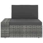 9 részes szürke polyrattan kerti ülőgarnitúra párnákkal 9
