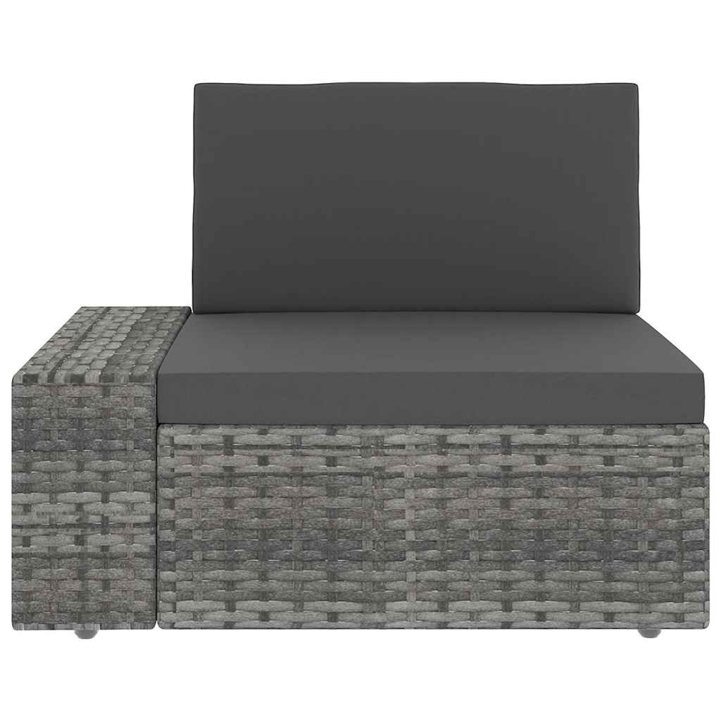 9 részes szürke polyrattan kerti ülőgarnitúra párnákkal 9