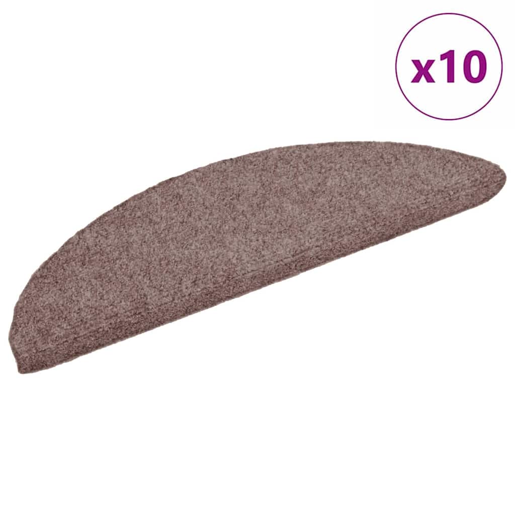 10 db öntapadós lépcsőszőnyeg 56 x 17 x 3 cm világosbarna félkör alakú 2