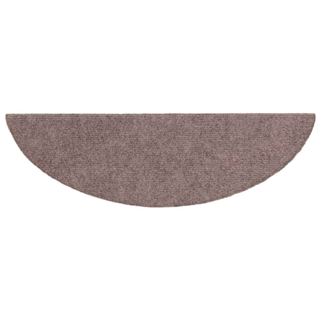 10 db öntapadós lépcsőszőnyeg 56 x 17 x 3 cm világosbarna félkör alakú 5