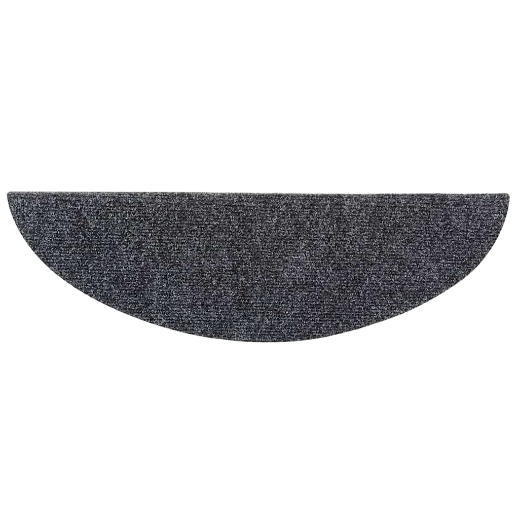 10 db öntapadós lépcsőszőnyeg 56 x 17 x 3 cm sötétszürke félkör alakú 4