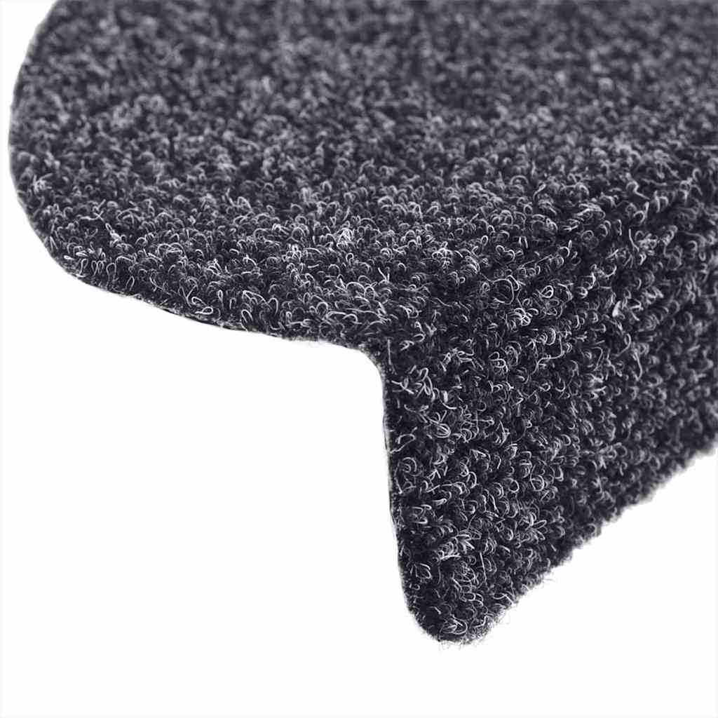 10 db öntapadós lépcsőszőnyeg 56 x 17 x 3 cm sötétszürke félkör alakú 6