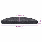 10 db öntapadós lépcsőszőnyeg 56 x 17 x 3 cm sötétszürke félkör alakú 8