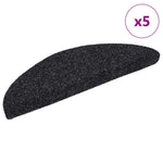 5 db öntapadós lépcsőszőnyeg 56 x 17 x 3 cm fekete félkör alakú
