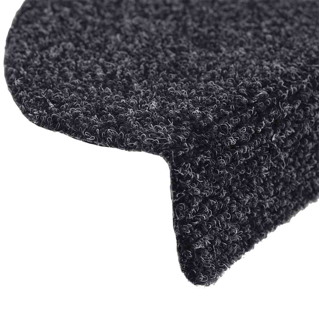 5 db öntapadós lépcsőszőnyeg 56 x 17 x 3 cm fekete félkör alakú 6