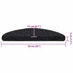 5 db öntapadós lépcsőszőnyeg 56 x 17 x 3 cm fekete félkör alakú 8