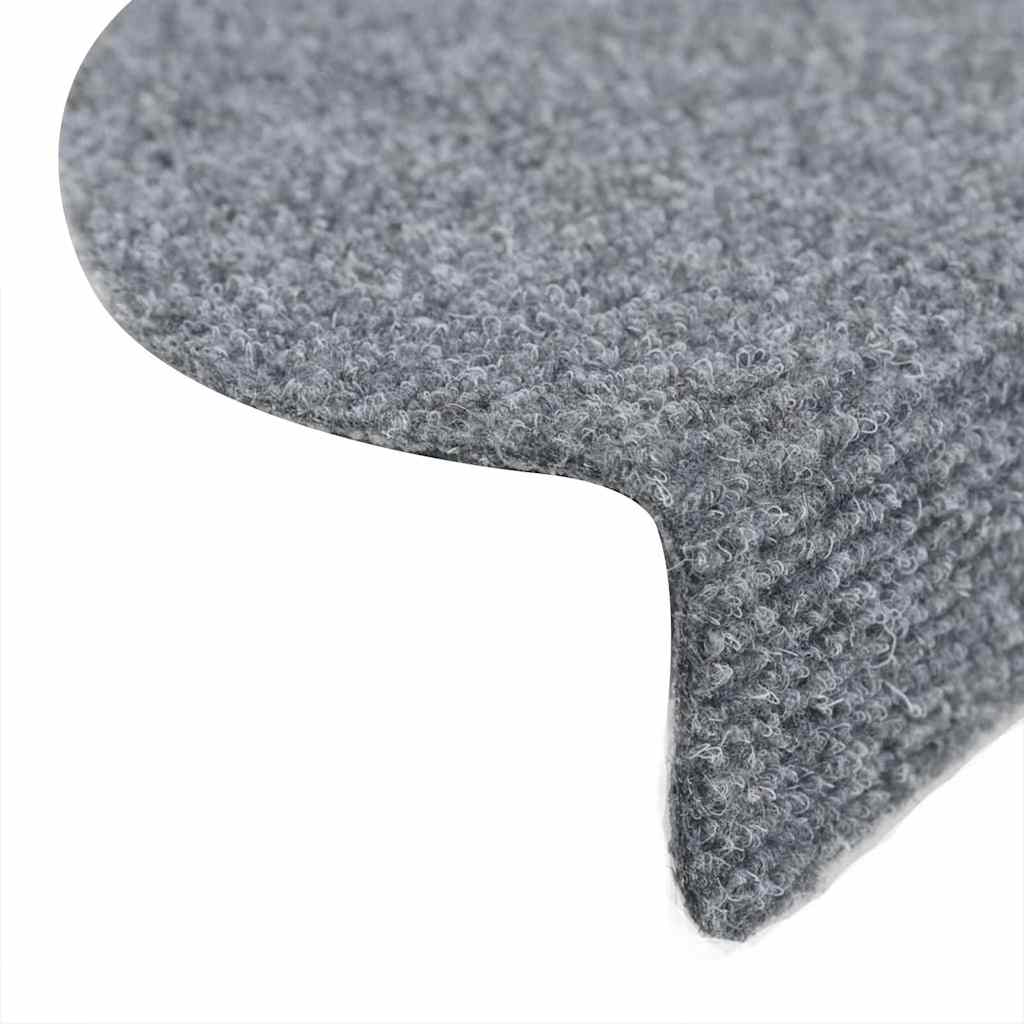 5 db öntapadós lépcsőszőnyeg 56 x 17 x 3 cm világosszürke félkör alakú 6