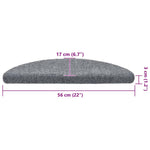 5 db öntapadós lépcsőszőnyeg 56 x 17 x 3 cm világosszürke félkör alakú 8
