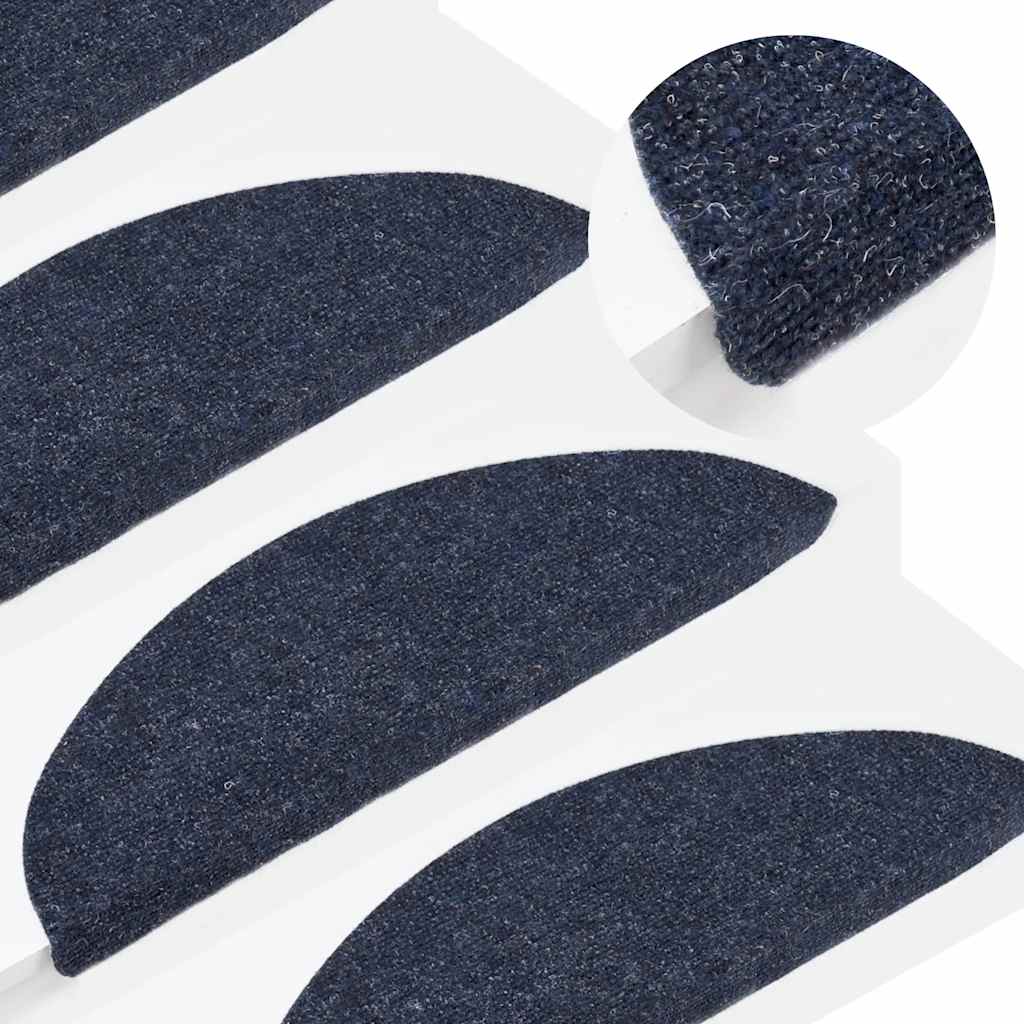 5 db öntapadós lépcsőszőnyeg 56 x 17 x 3 cm kék félkör alakú 5