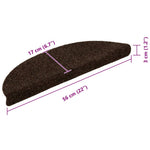 10 db öntapadós lépcsőszőnyeg 56 x 17 x 3 cm barna félkör alakú 8