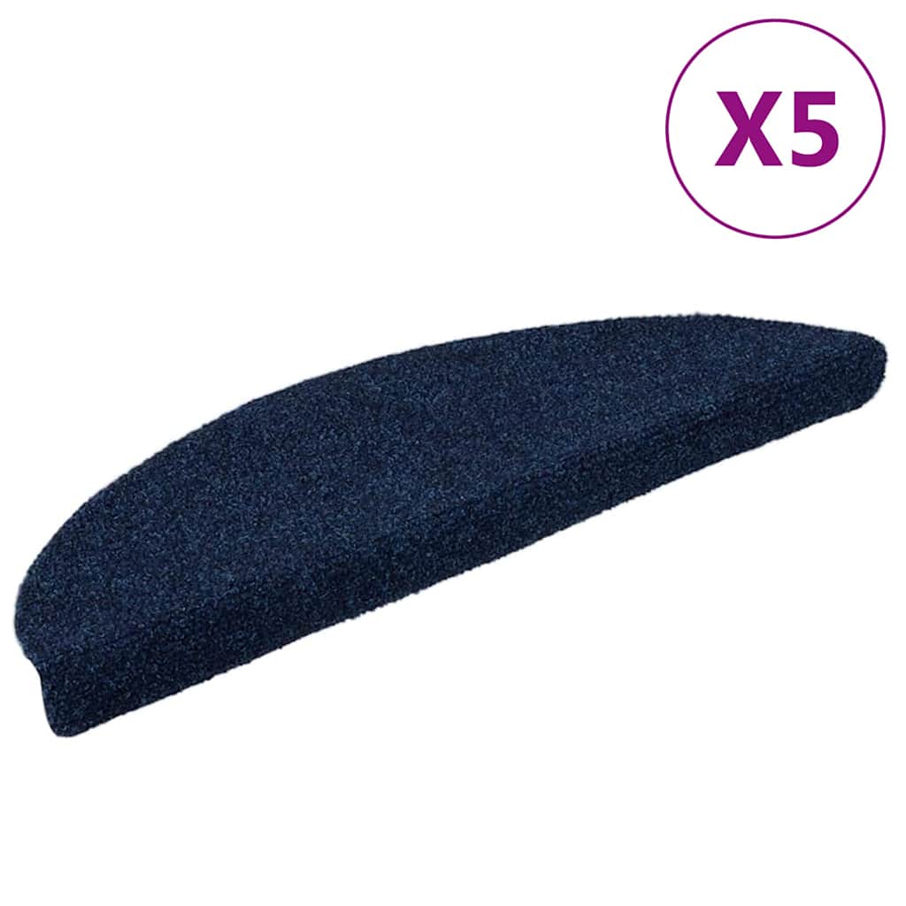 5 db öntapadós lépcsőszőnyeg 56 x 17 x 3 cm sötétkék félkör alakú