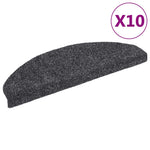 10 db öntapadós lépcsőszőnyeg, 65 x 21 x 4 cm, sötétszürke, nagy félkör alakú 2