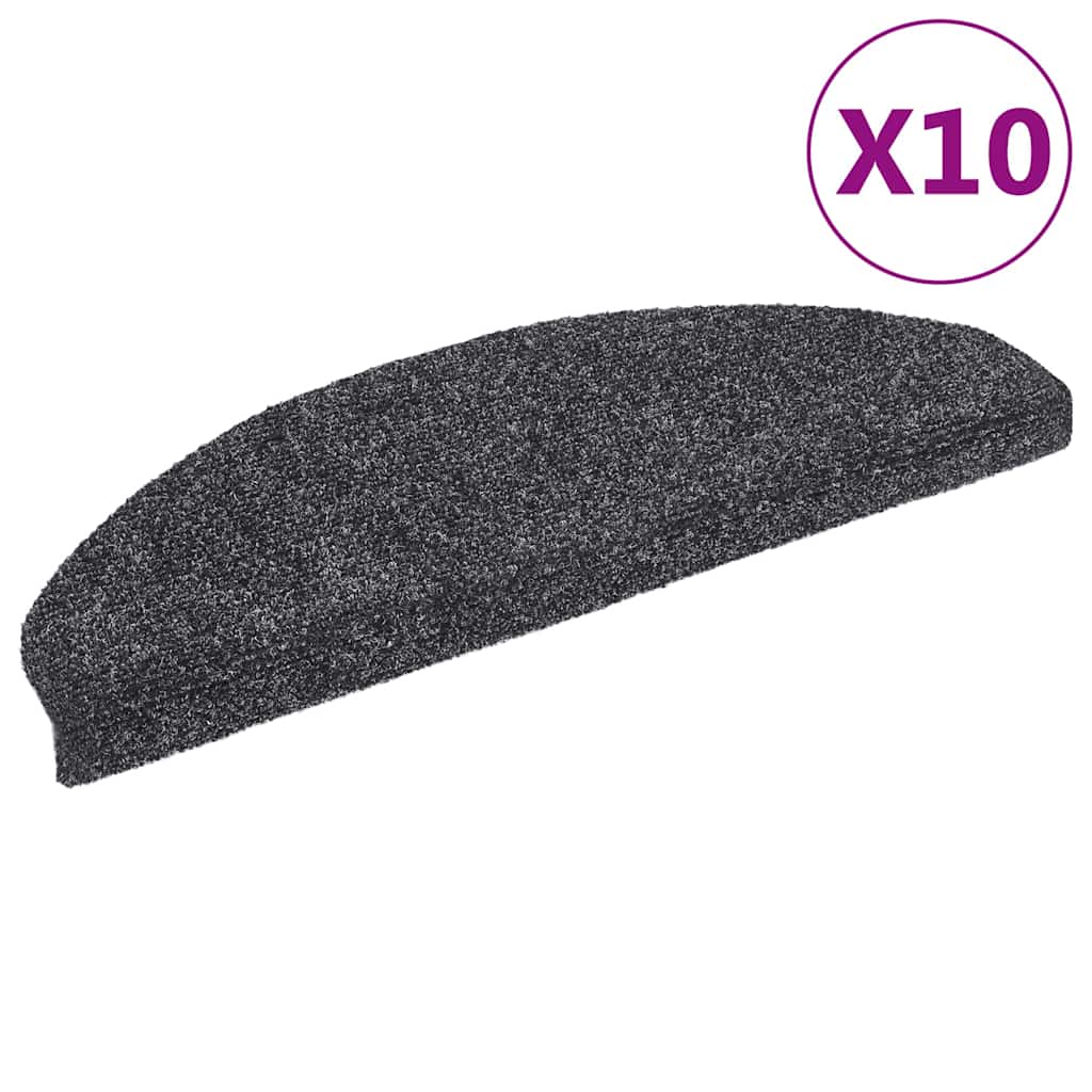 10 db öntapadós lépcsőszőnyeg, 65 x 21 x 4 cm, sötétszürke, nagy félkör alakú 2