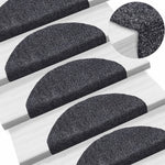 10 db öntapadós lépcsőszőnyeg, 65 x 21 x 4 cm, sötétszürke, nagy félkör alakú
