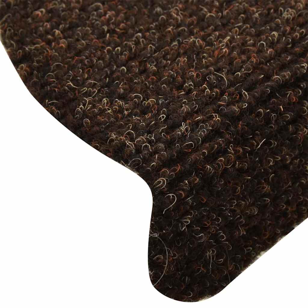 10 db öntapadós lépcsőszőnyeg 65 x 21 x 4 cm barna félkör alakú nagy 6