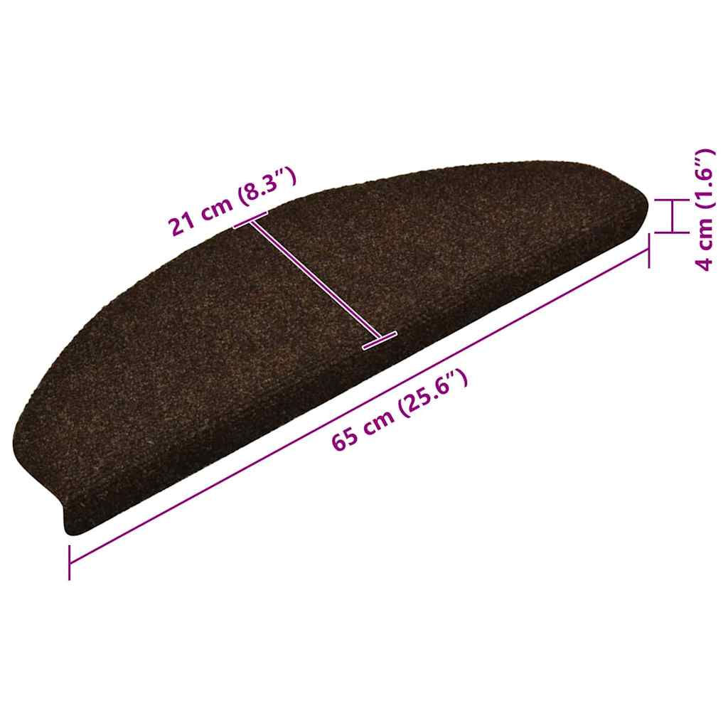10 db öntapadós lépcsőszőnyeg 65 x 21 x 4 cm barna félkör alakú nagy 8