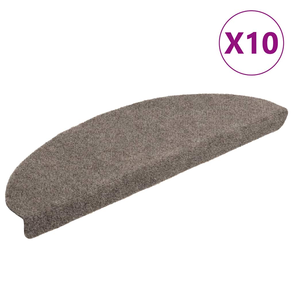 10 db öntapadós lépcsőszőnyeg 65 x 21 x 4 cm bézs félkör alakú nagy 2