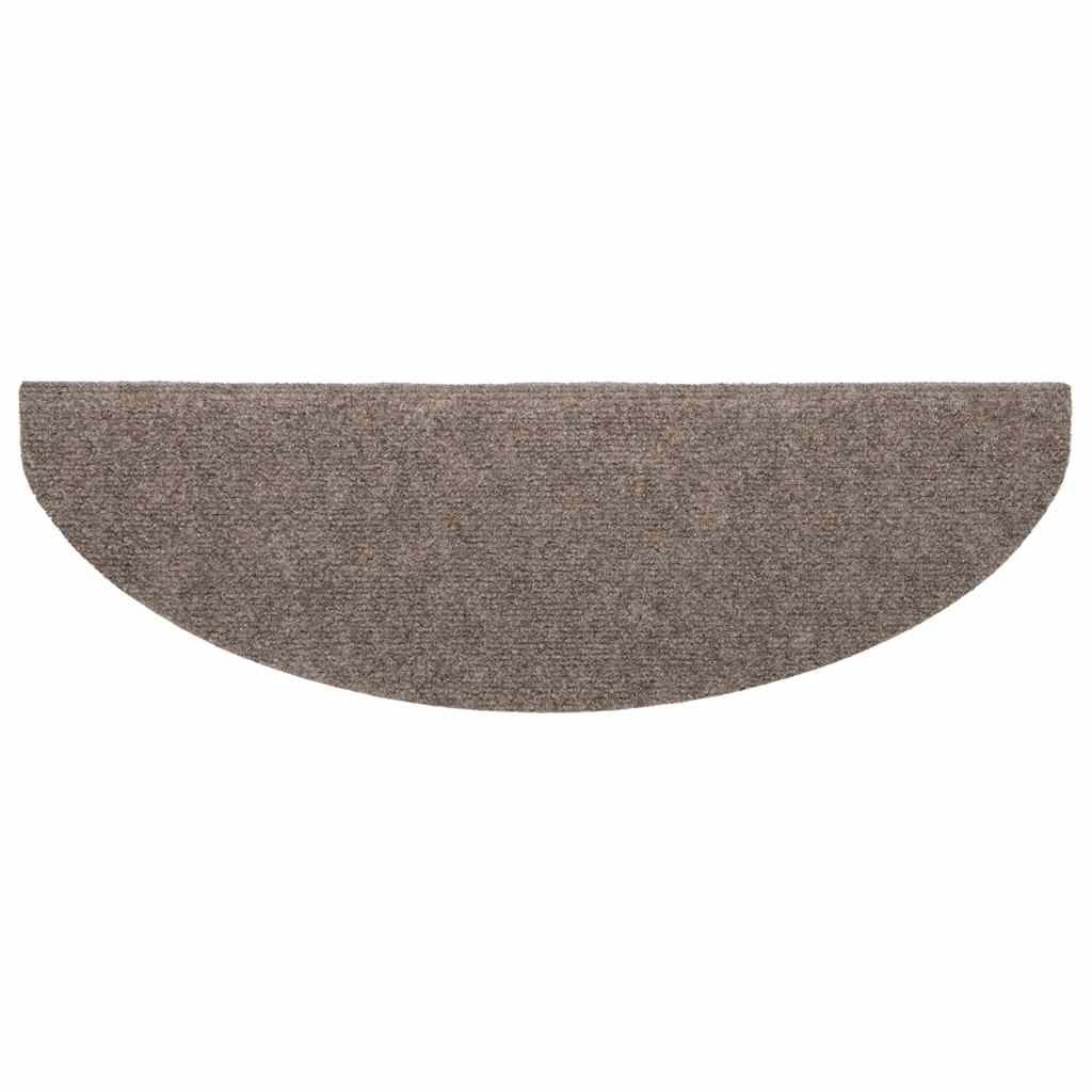 10 db öntapadós lépcsőszőnyeg 65 x 21 x 4 cm bézs félkör alakú nagy 5