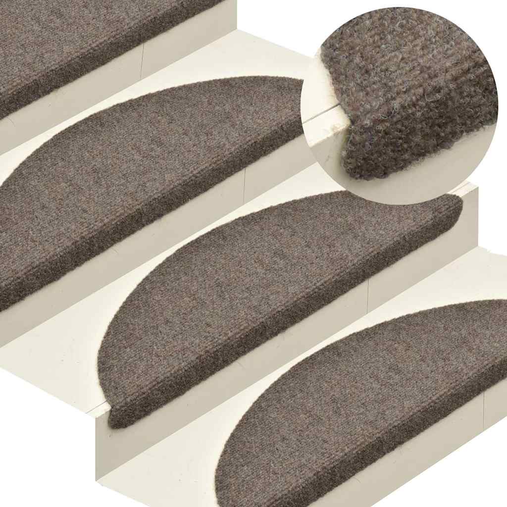10 db öntapadós lépcsőszőnyeg 65 x 21 x 4 cm bézs félkör alakú nagy