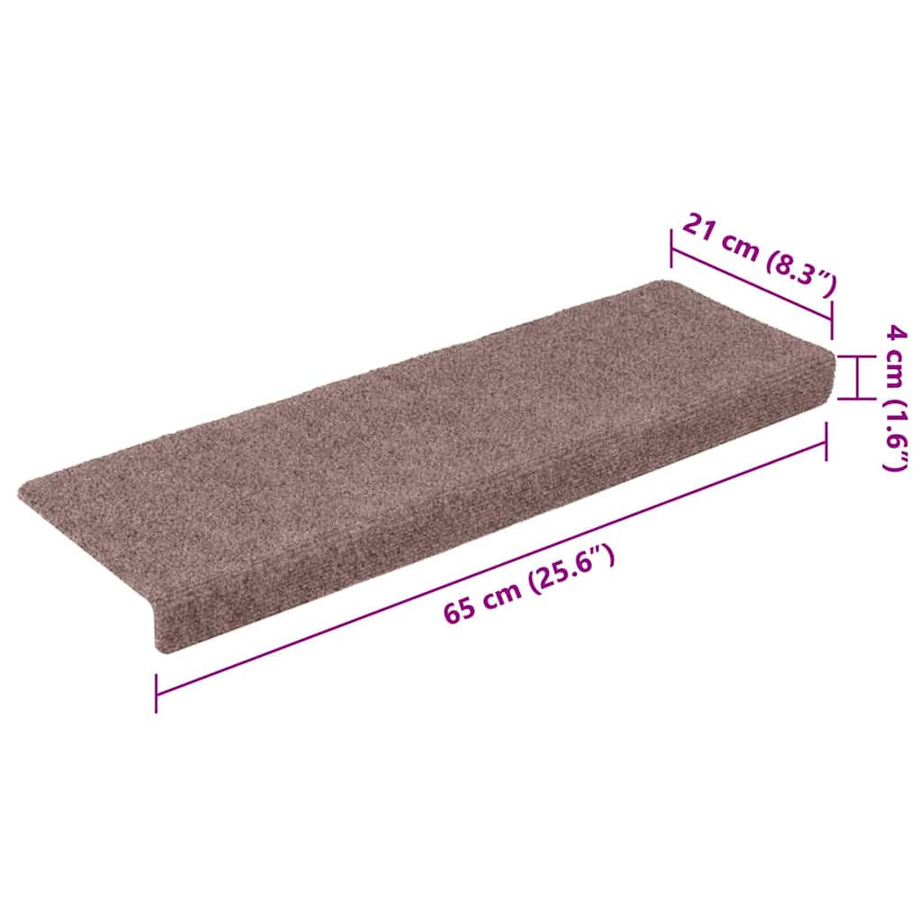 5 db öntapadós lépcsőszőnyeg 65 x 21 x 4 cm világosbarna téglalap alakú széllel 8