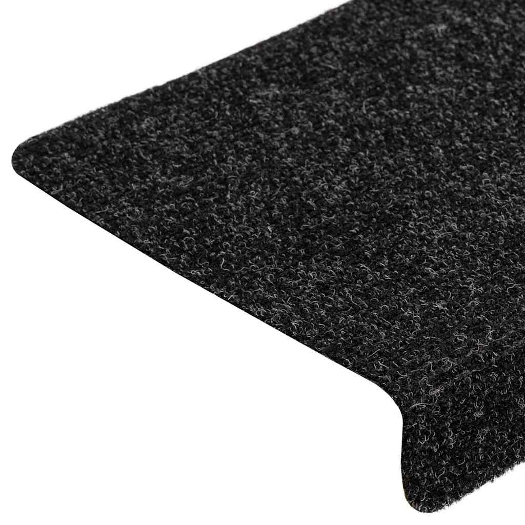 5 db öntapadós lépcsőszőnyeg, 65 x 21 x 4 cm, fekete, téglalap alakú széllel 6
