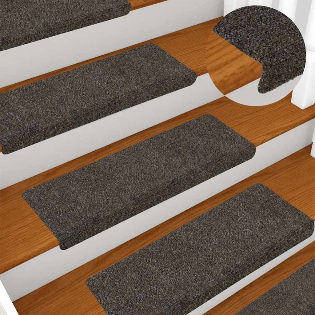 5 db öntapadós lépcsőszőnyeg 65 x 21 x 4 cm antracit téglalap alakú széllel 5