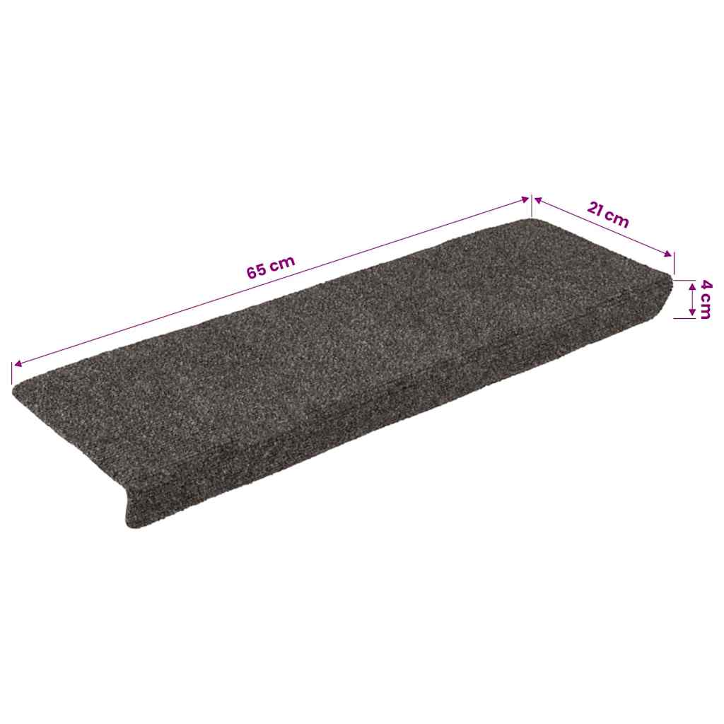 5 db öntapadós lépcsőszőnyeg 65 x 21 x 4 cm antracit téglalap alakú széllel 8