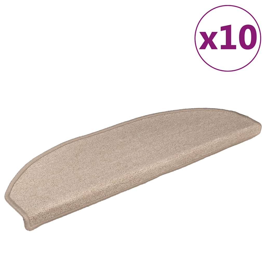 10 db lépcsőszőnyeg 56 x 17 x 3 cm bézs félkör alakú 2