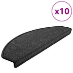 10 db antracitszürke félkör alakú lépcsőszőnyegek 65 x 24 x 4 cm 2