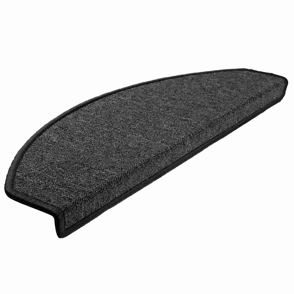 10 db antracitszürke félkör alakú lépcsőszőnyegek 65 x 24 x 4 cm 3