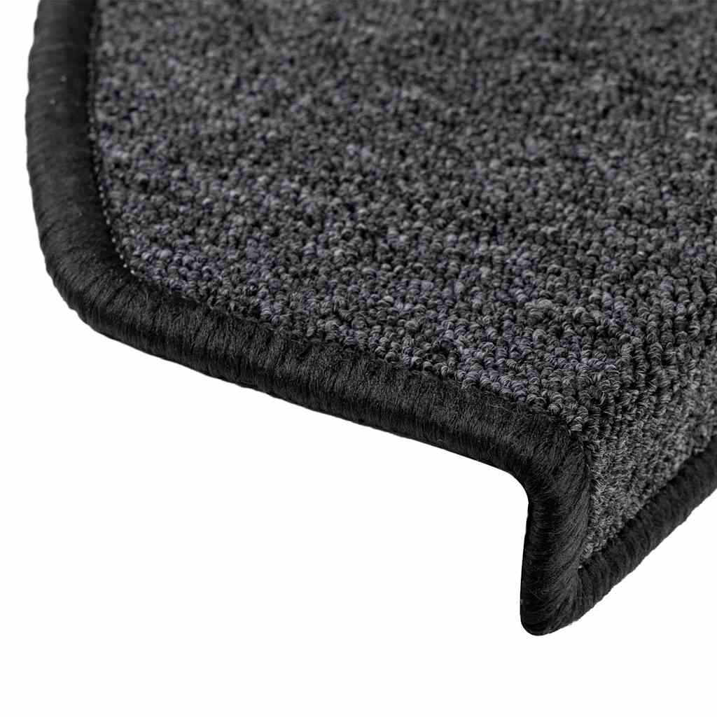 10 db antracitszürke félkör alakú lépcsőszőnyegek 65 x 24 x 4 cm 7