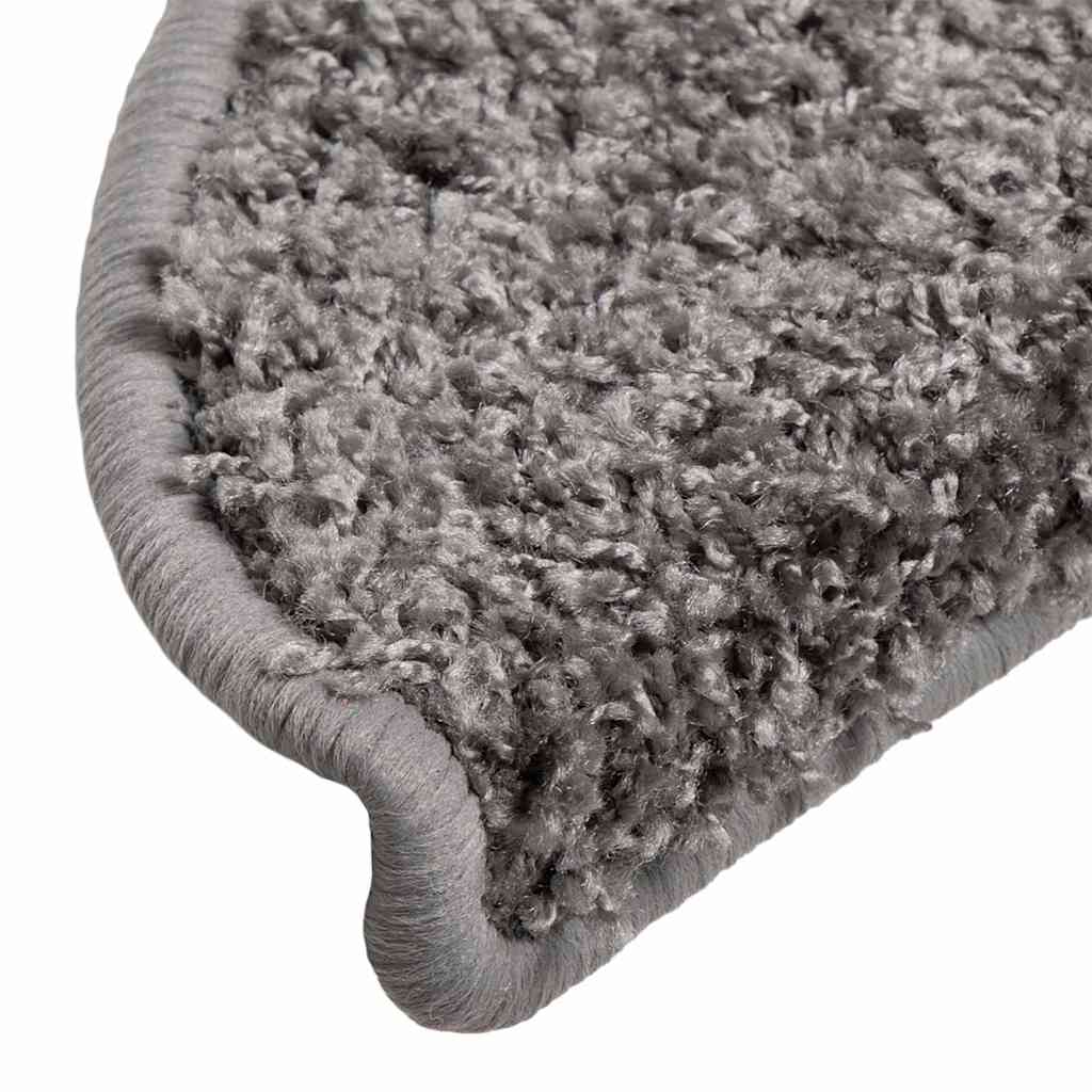 10 db szürke félkör alakú lépcsőszőnyeg 56 x 17 x 3 cm 6