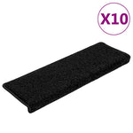 10 db fekete lépcsőszőnyeg, téglalap alakú széllel, 65 x 21 x 4 cm 2