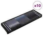 10 db fekete és szürke öntapadó lépcsőszőnyeg 65x21x4 cm