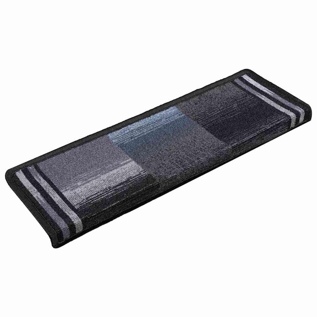 10 db fekete és szürke öntapadó lépcsőszőnyeg 65x21x4 cm 2
