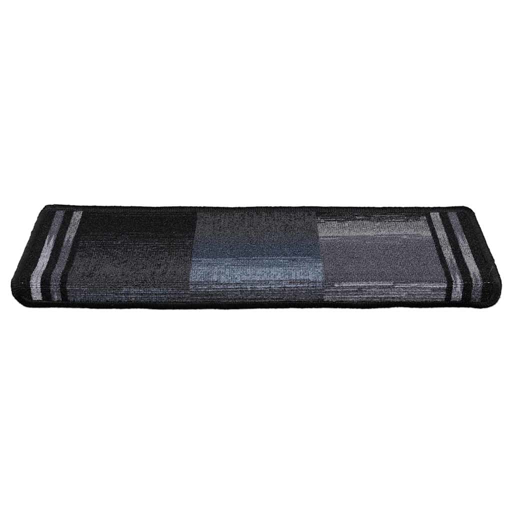 10 db fekete és szürke öntapadó lépcsőszőnyeg 65x21x4 cm 3