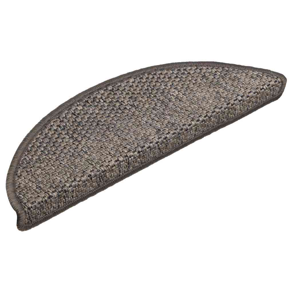 15 db szizál hatású szürke-bézs lépcsőszőnyeg 56 x 17 x 3 cm 2