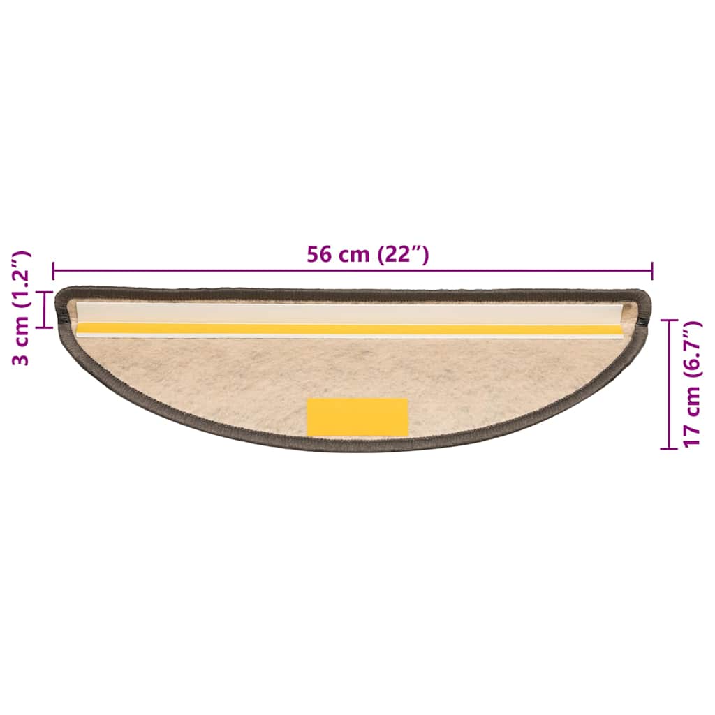 15 db szizál hatású szürke-bézs lépcsőszőnyeg 56 x 17 x 3 cm 9