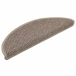 15 db szizál hatású sötét bézsszínű lépcsőszőnyeg 56x17x3 cm 2